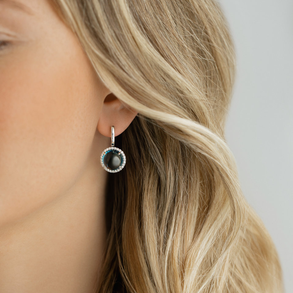 Náušnice s topazem a diamanty Dream Dimension