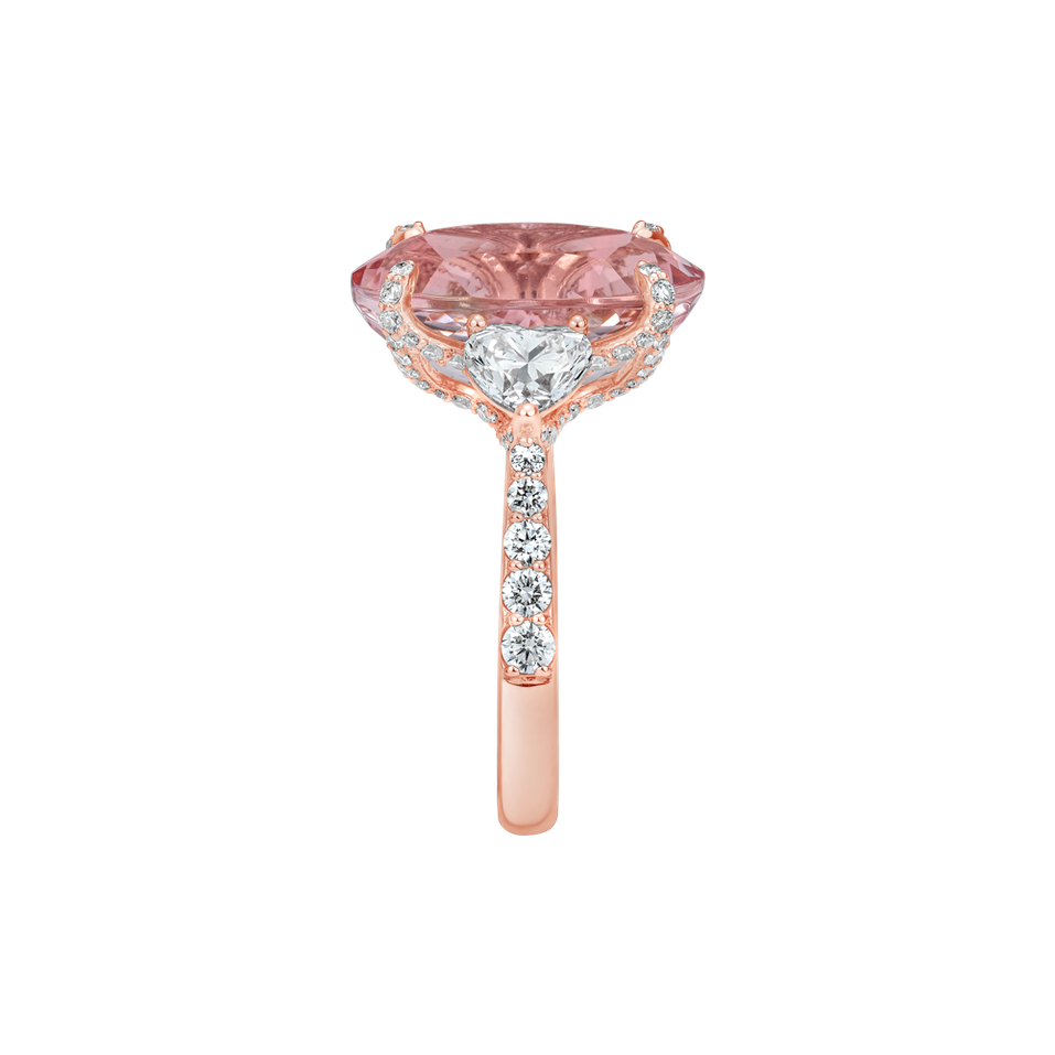 Prsten s diamanty a turmalínem Deloraine