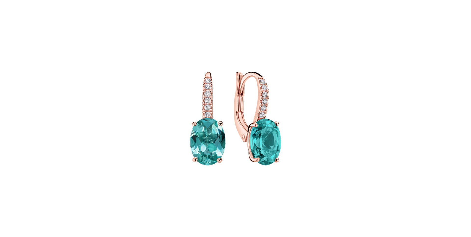 Náušnice s diamanty a apatitem Niké Elegance