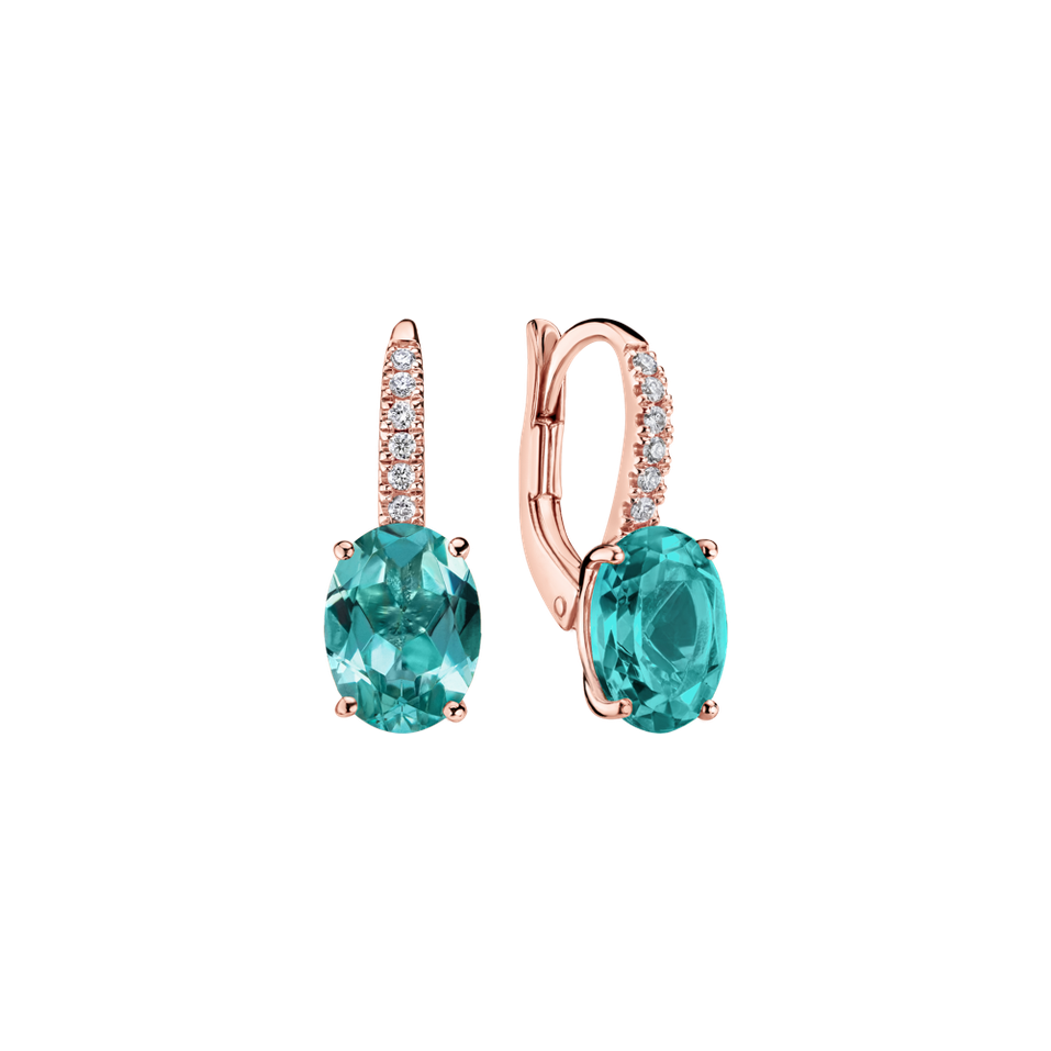 Náušnice s diamanty a apatitem Niké Elegance