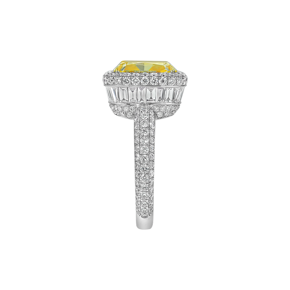 Prsten s bílými a žlutými diamanty Alchemy Gem