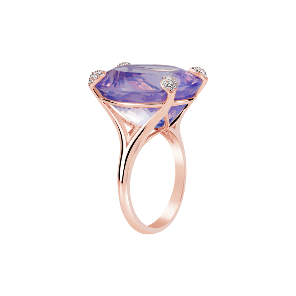 Prsten s diamanty a ametystem Lavender Miracle