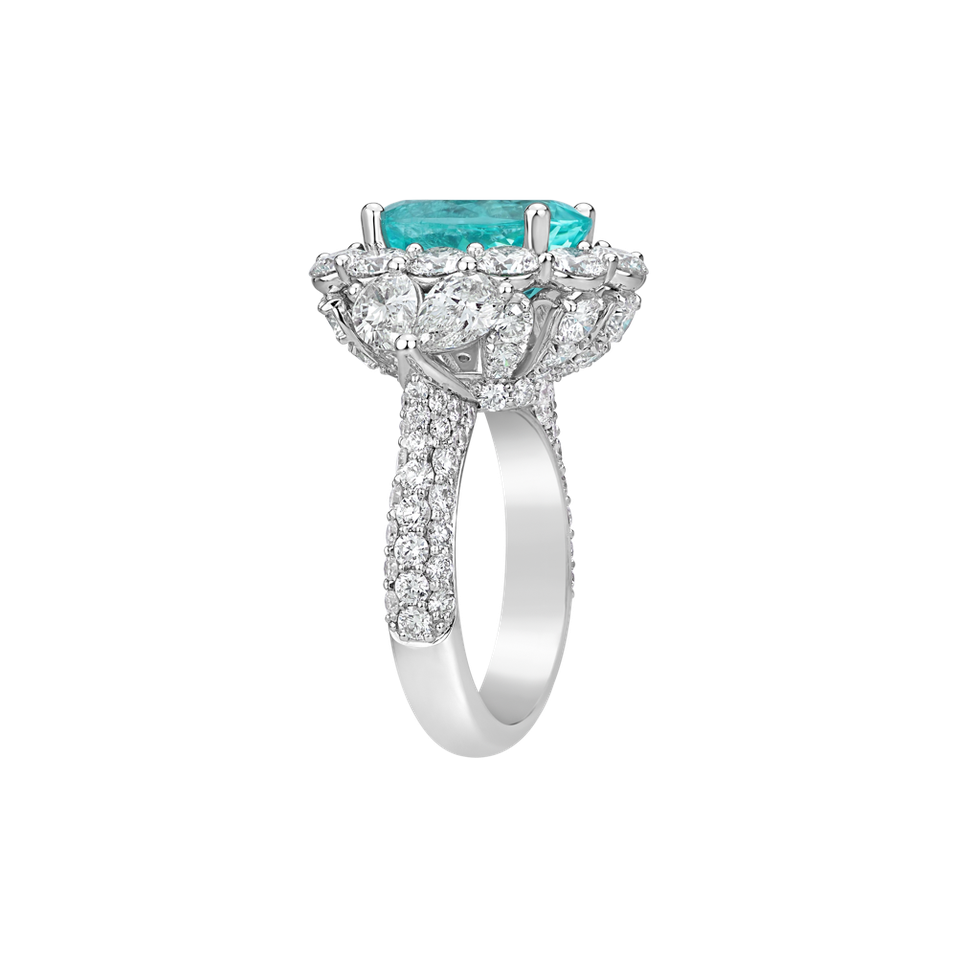 Prsten s diamanty a paraibou Crowned by Waves