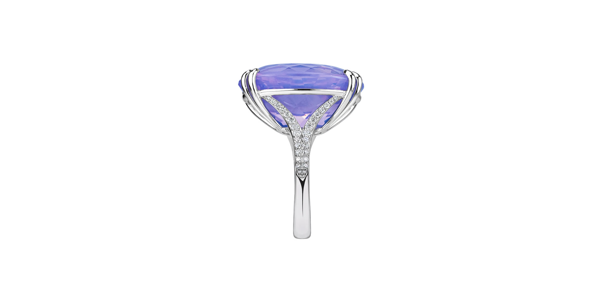 Prsten s diamanty a ametystem Lavender Dream