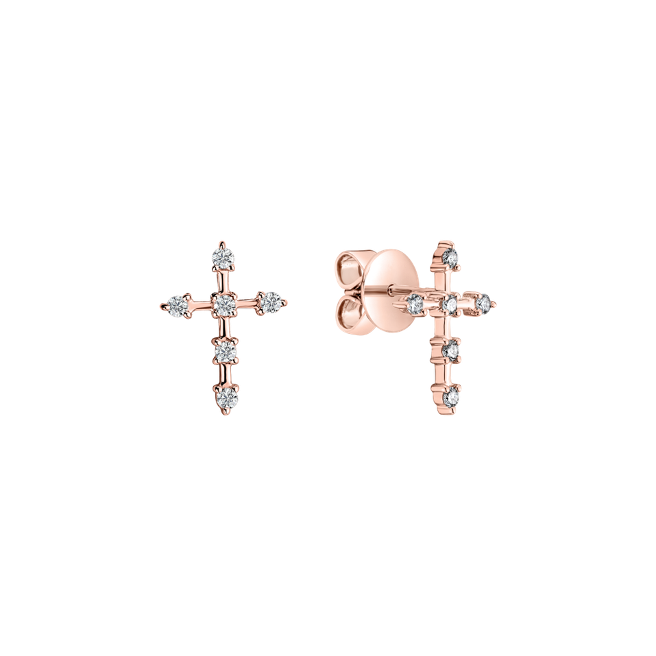 Náušnice s diamanty Passion Cross