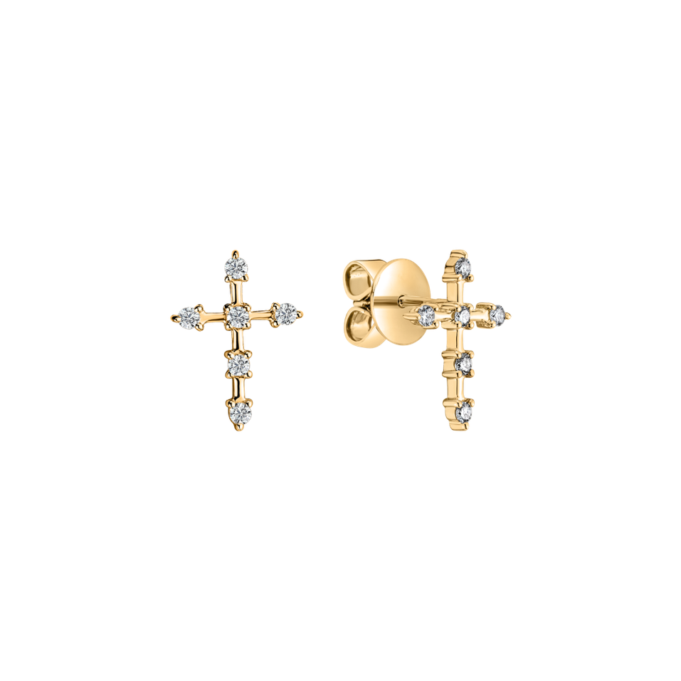 Náušnice s diamanty Passion Cross
