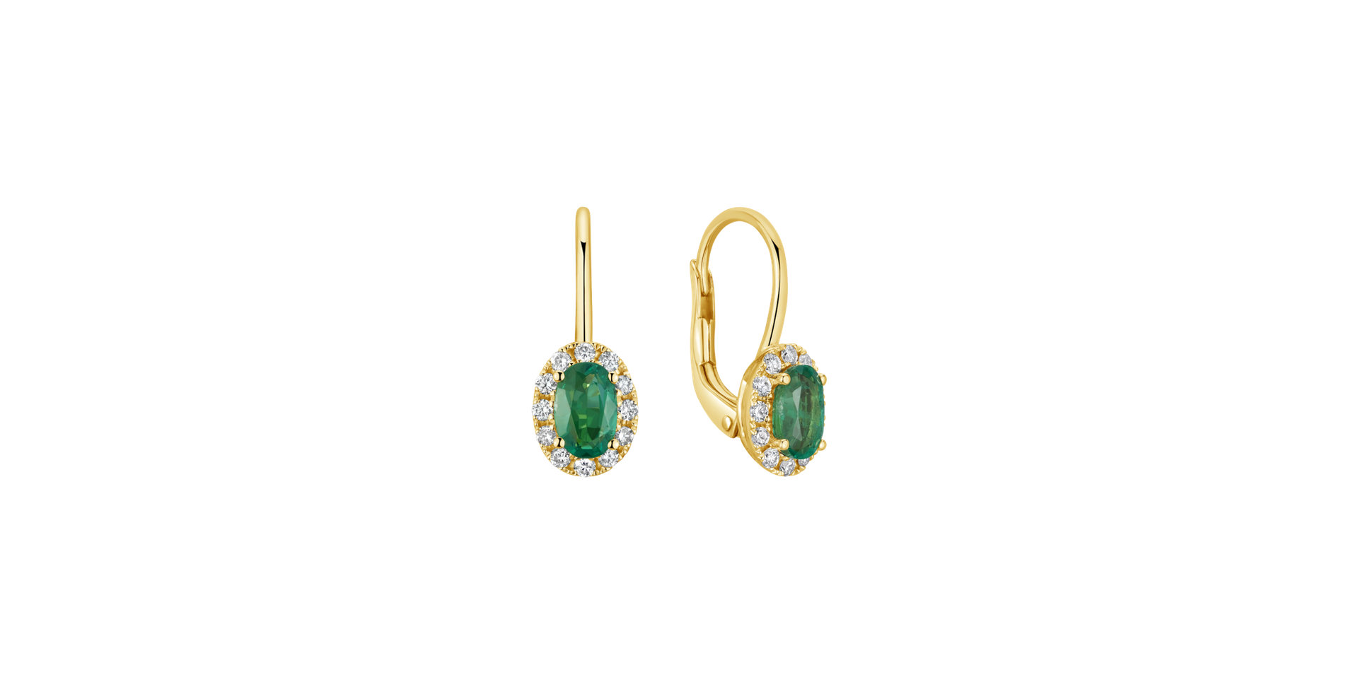 Náušnice s diamanty a smaragdem Imperial Allegory