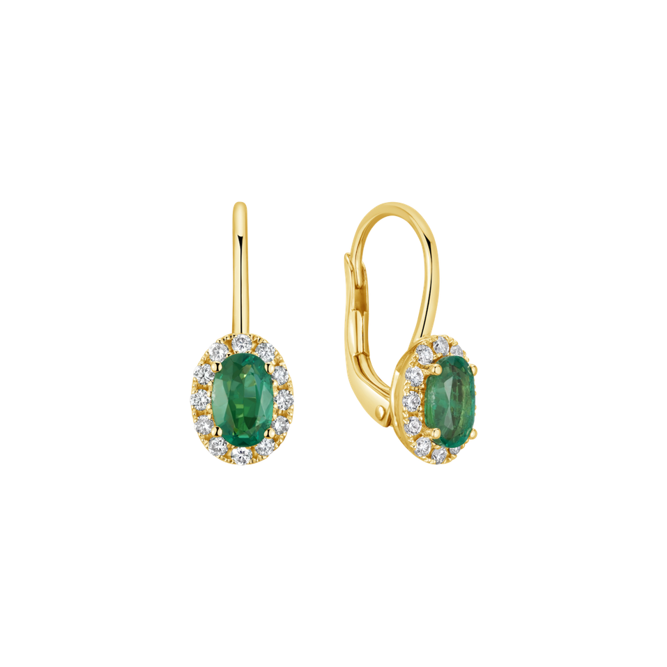 Náušnice s diamanty a smaragdem Imperial Allegory