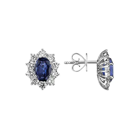 Náušnice s safírem a diamanty Moon Witchery