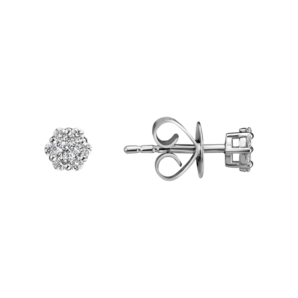 Náušnice s diamanty Shiny Flower