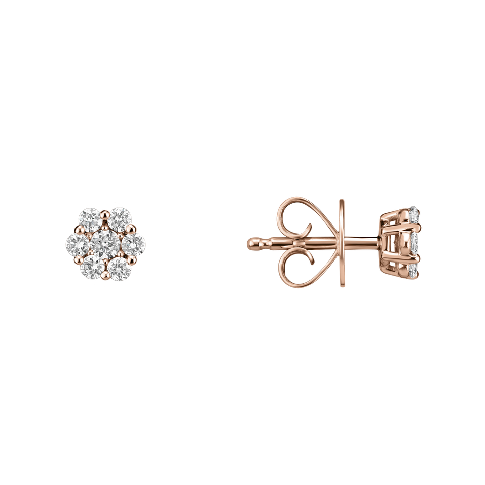 Náušnice s diamanty Shiny Flower