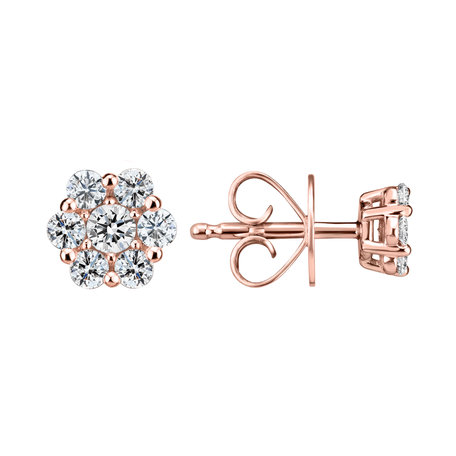 Náušnice s diamanty Shiny Flower