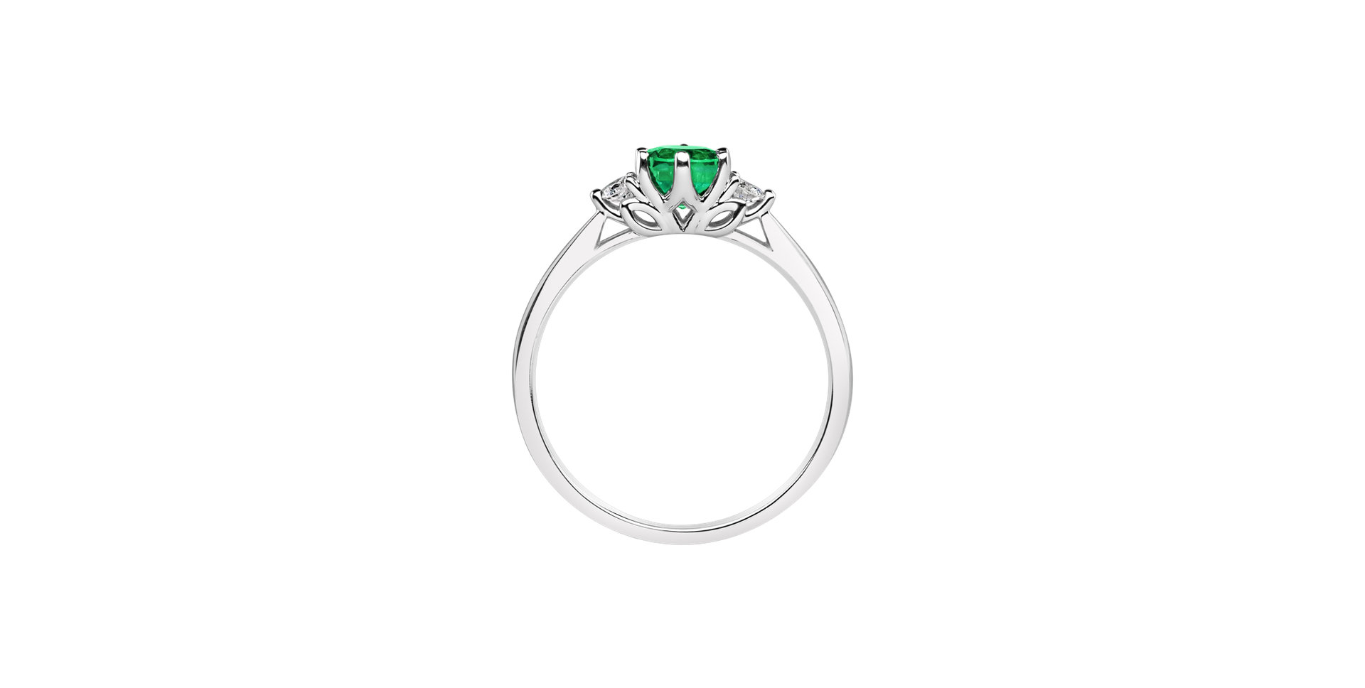 Prsten se smaragdem a diamanty Midnight Serenity