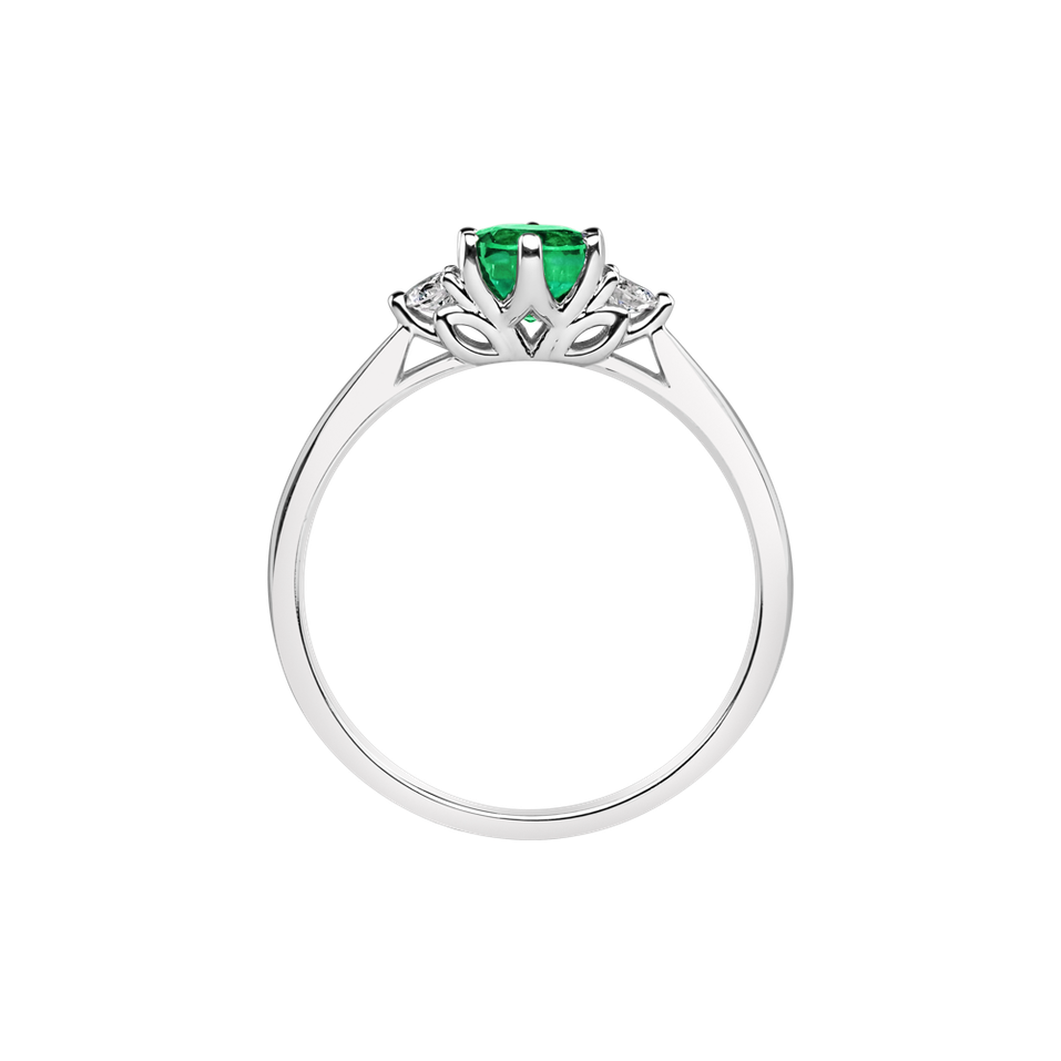 Prsten se smaragdem a diamanty Midnight Serenity