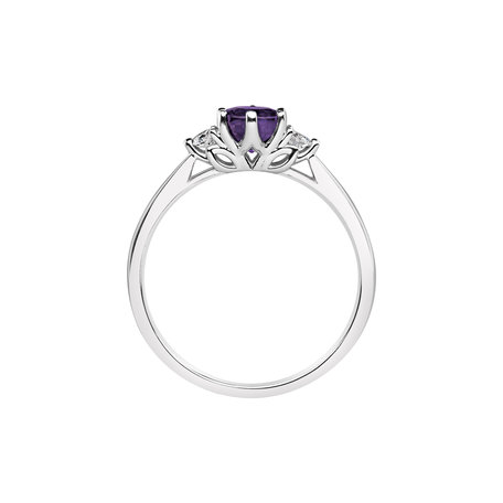 Prsten s ametystem a diamanty Midnight Serenity