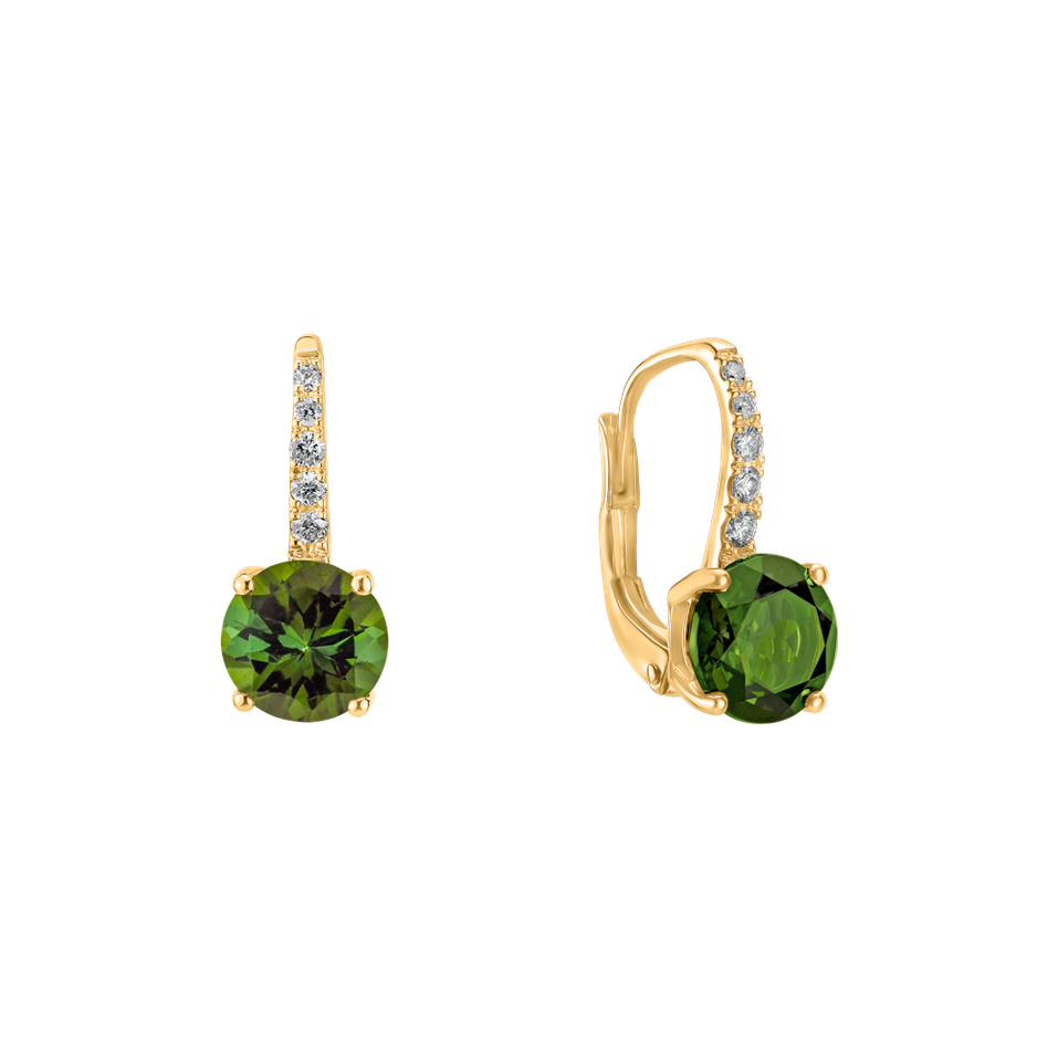 Náušnice s turmalínem a diamanty Fairytale Gentility