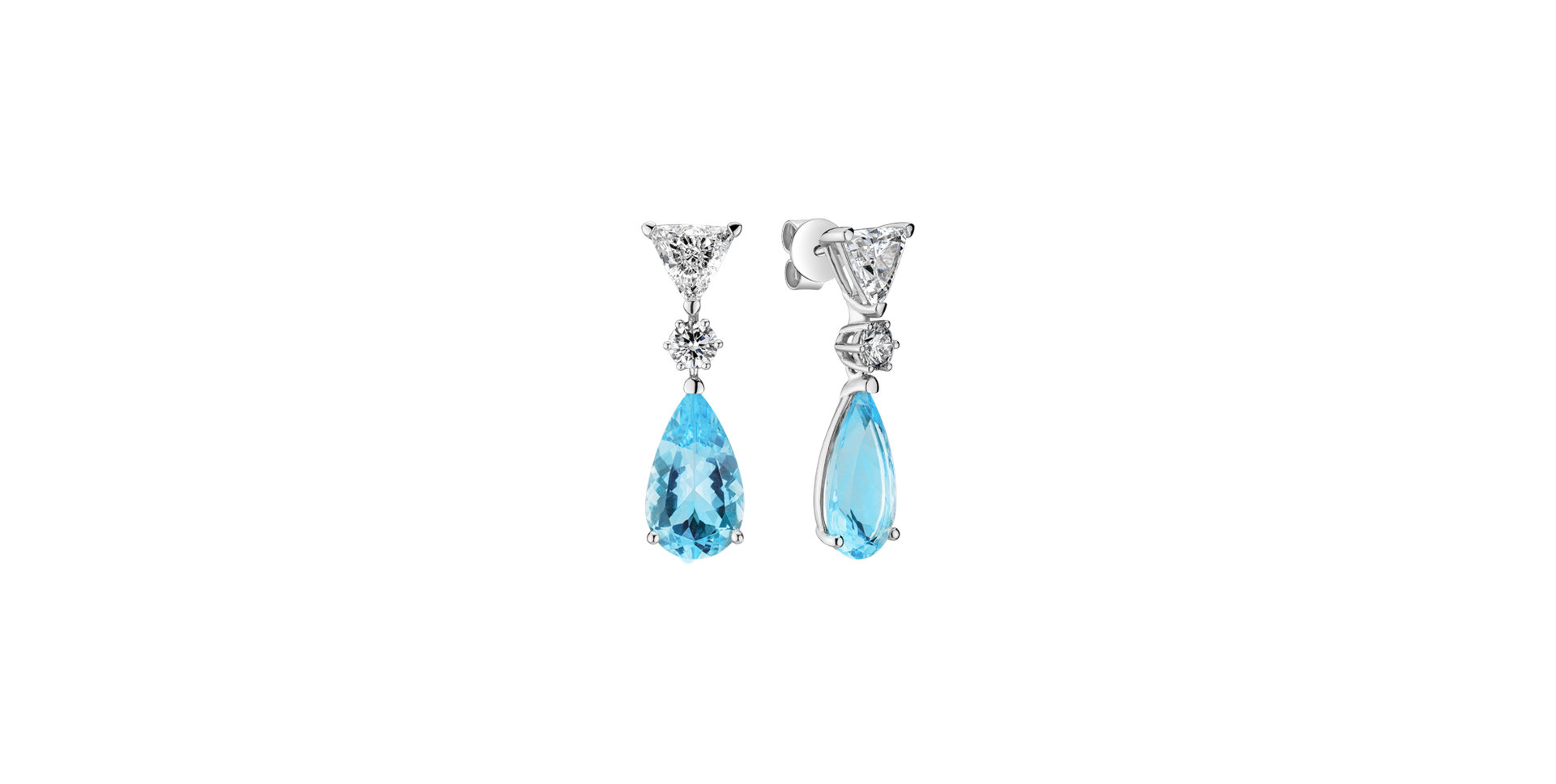 Náušnice s akvamarínem a diamanty Aquamarine Tears