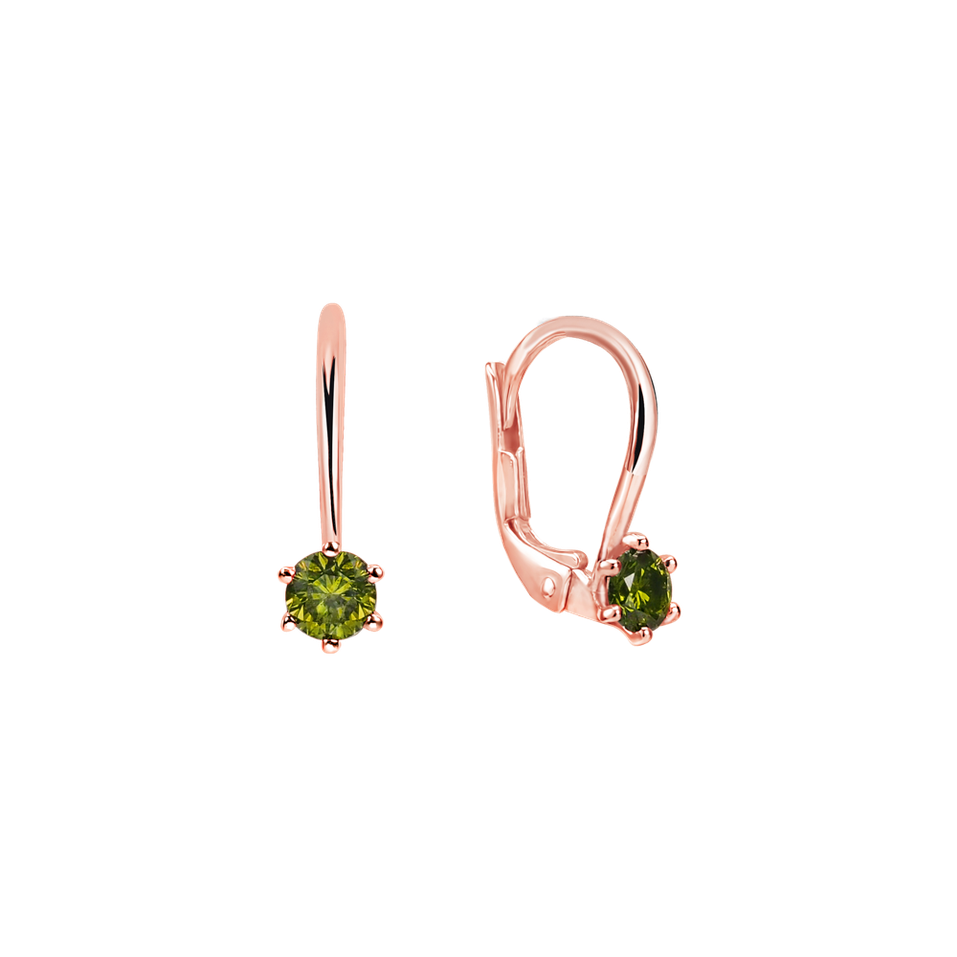 Náušnice se zeleným diamantem Everyday Glow