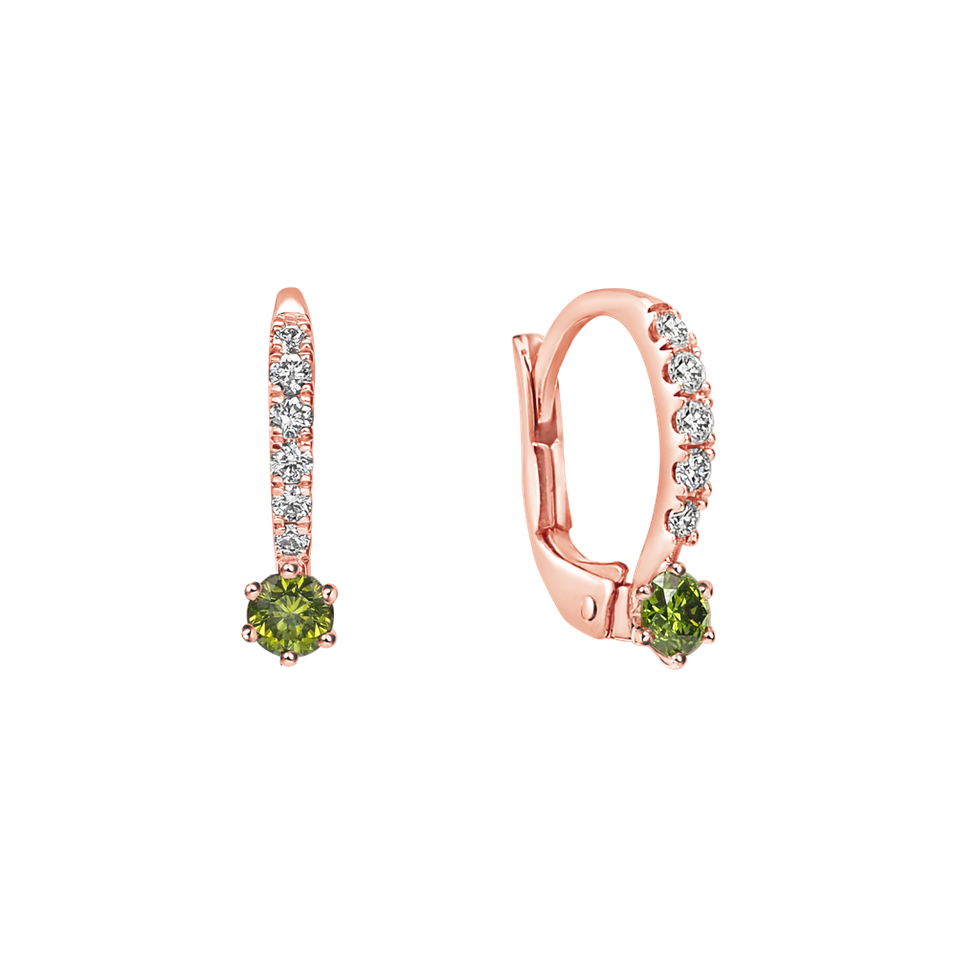 Náušnice se zeleným diamantem Essential Glow