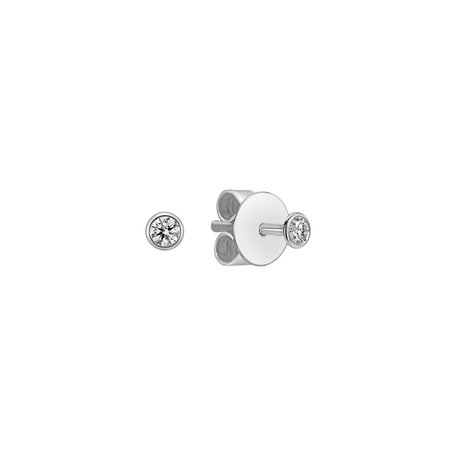Náušnice 14kt bílé zlato s diamantem Shiny Dots