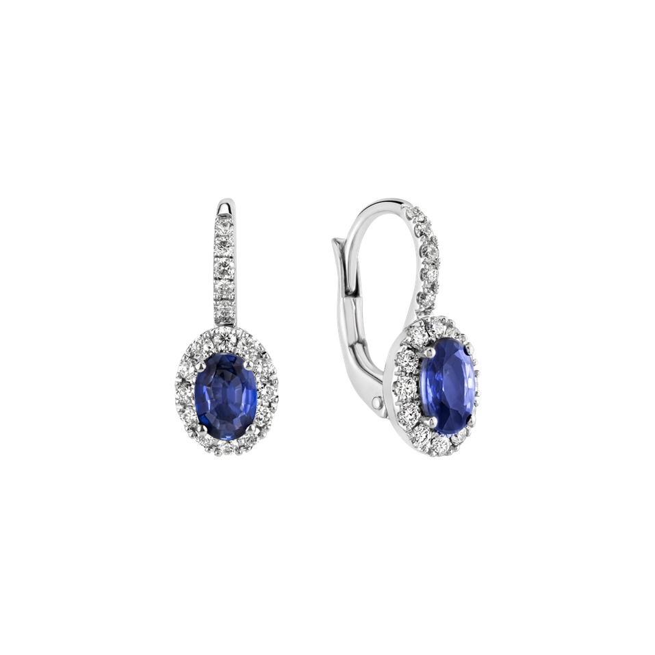 Náušnice s diamanty a safírem Imperial Allegory