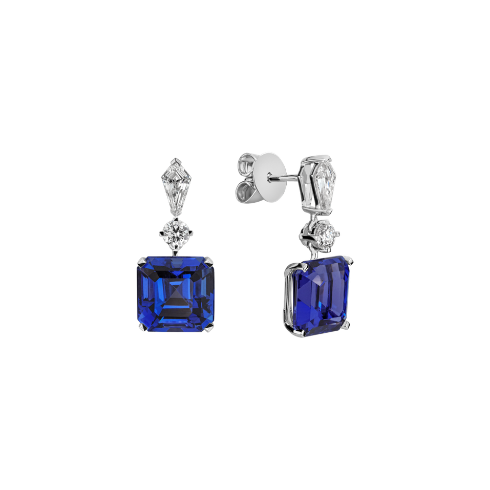 Náušnice s tanzanitem a diamanty Blue Spell