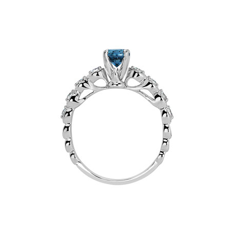 Prsten s modrým diamantem a bílými diamanty Regal Lie