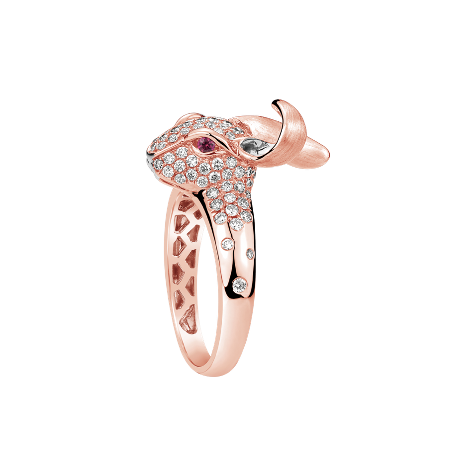 Prsten s diamanty a rubíny March Hare