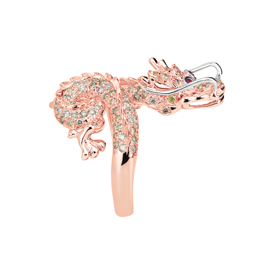 Prsten s diamanty a rubíny Dragon Dynasty