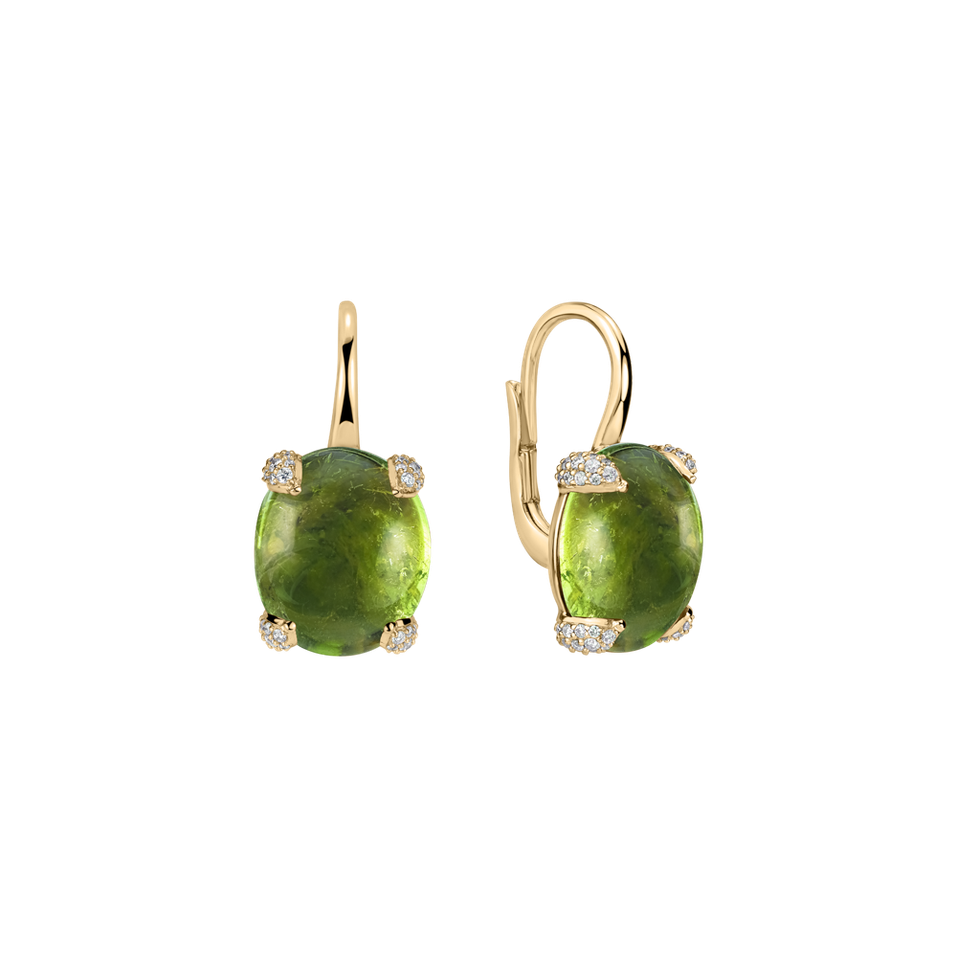 Náušnice s diamanty a turmalínem Claire