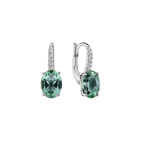 Náušnice s diamanty a turmalínem Iris Elegance