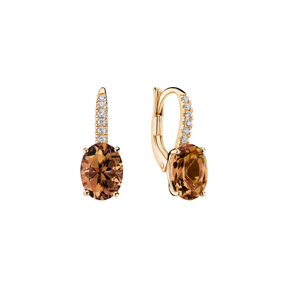 Náušnice s diamanty a turmalínem Iris Elegance