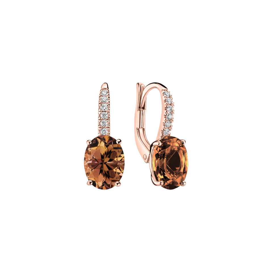 Náušnice s diamanty a turmalínem Iris Elegance