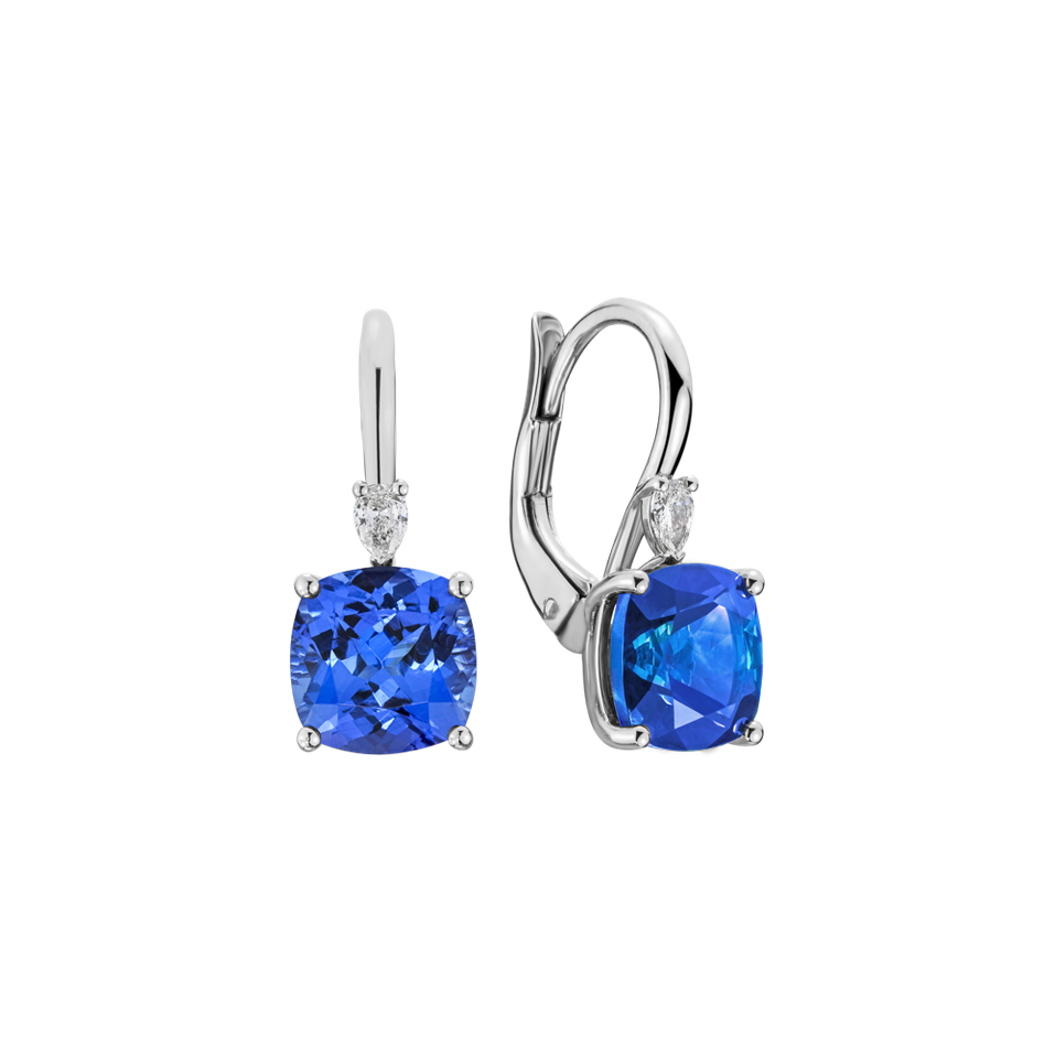 Náušnice s diamantem a tanzanitem Cassian