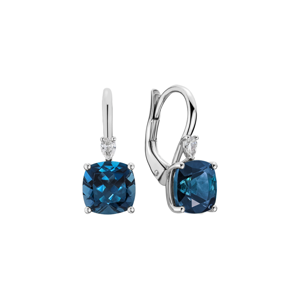 Náušnice s diamantem a topazem Cassian