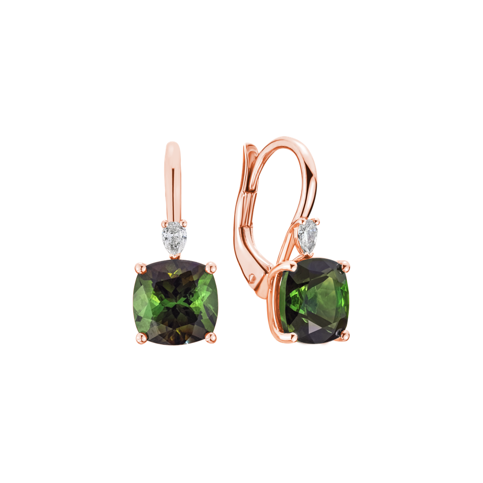Náušnice s diamantem a turmalínem Cassian