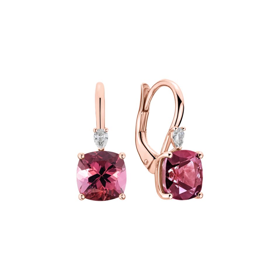 Náušnice s diamantem a turmalínem Cassian