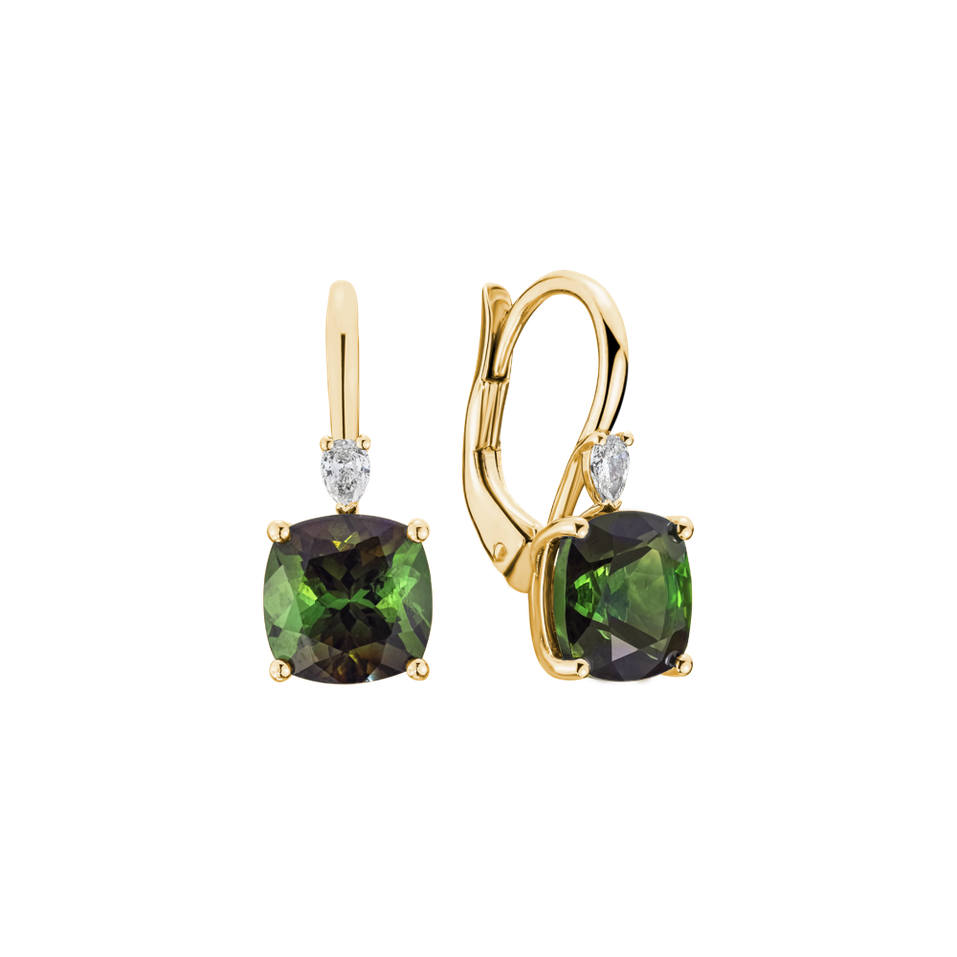 Náušnice s diamantem a turmalínem Cassian