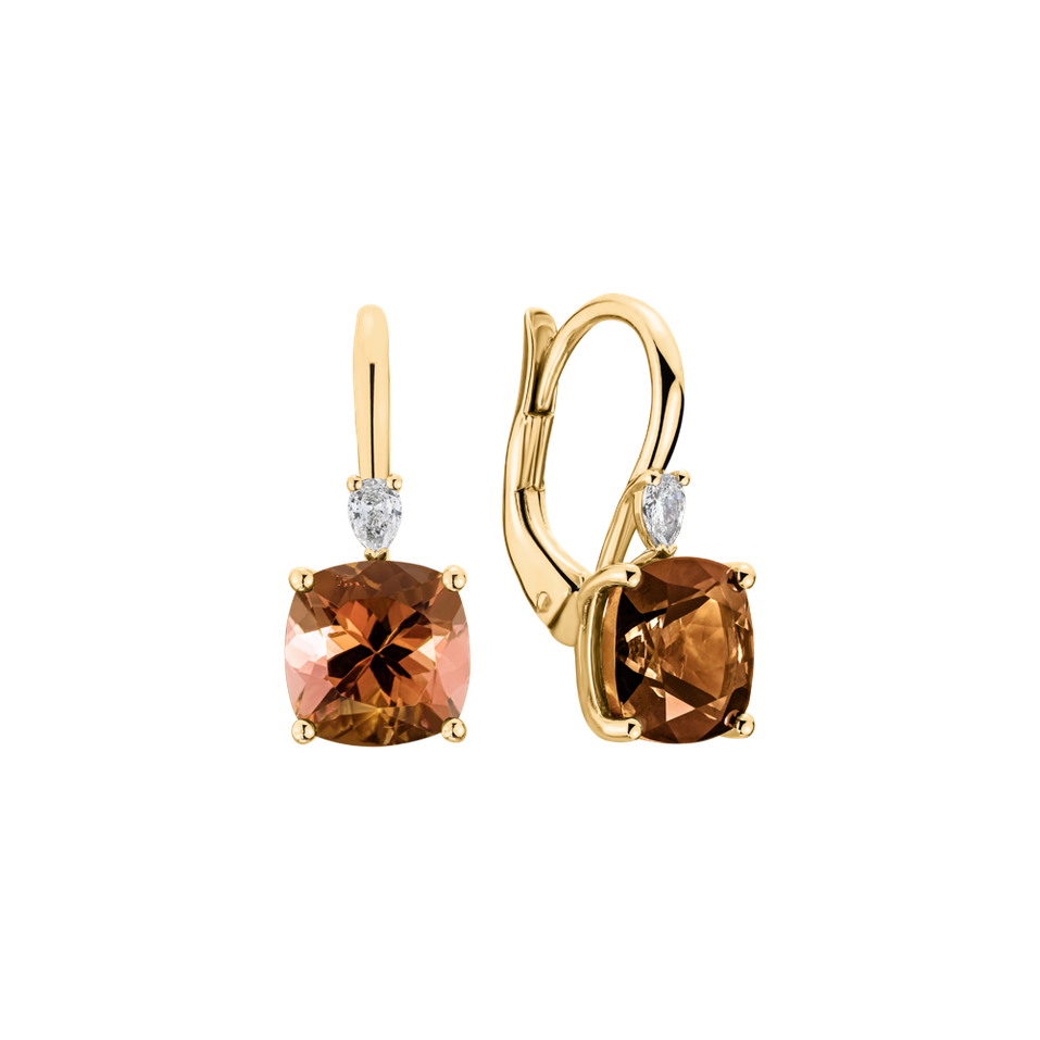 Náušnice s diamantem a turmalínem Cassian