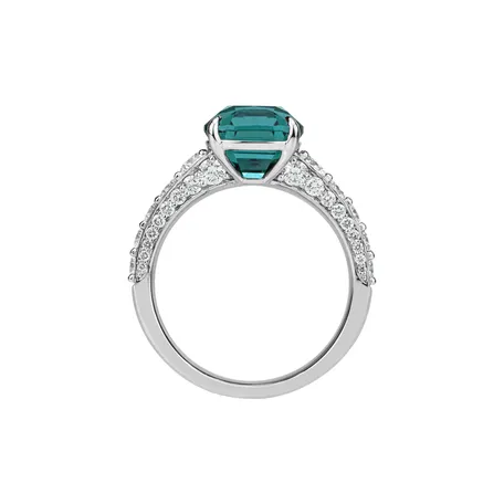 Prsten s diamanty a turmalínem Seafoam Spark