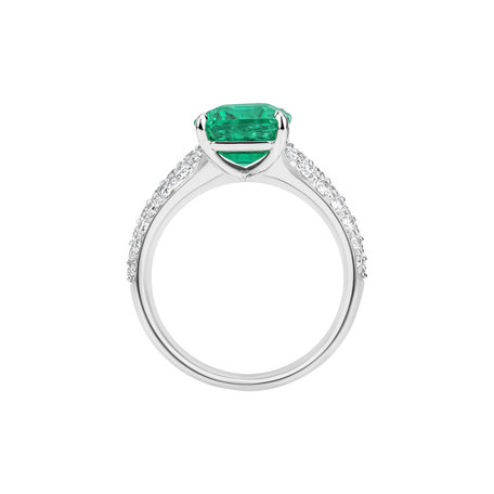 Prsten s diamanty a smaragdem Diamond Whisper