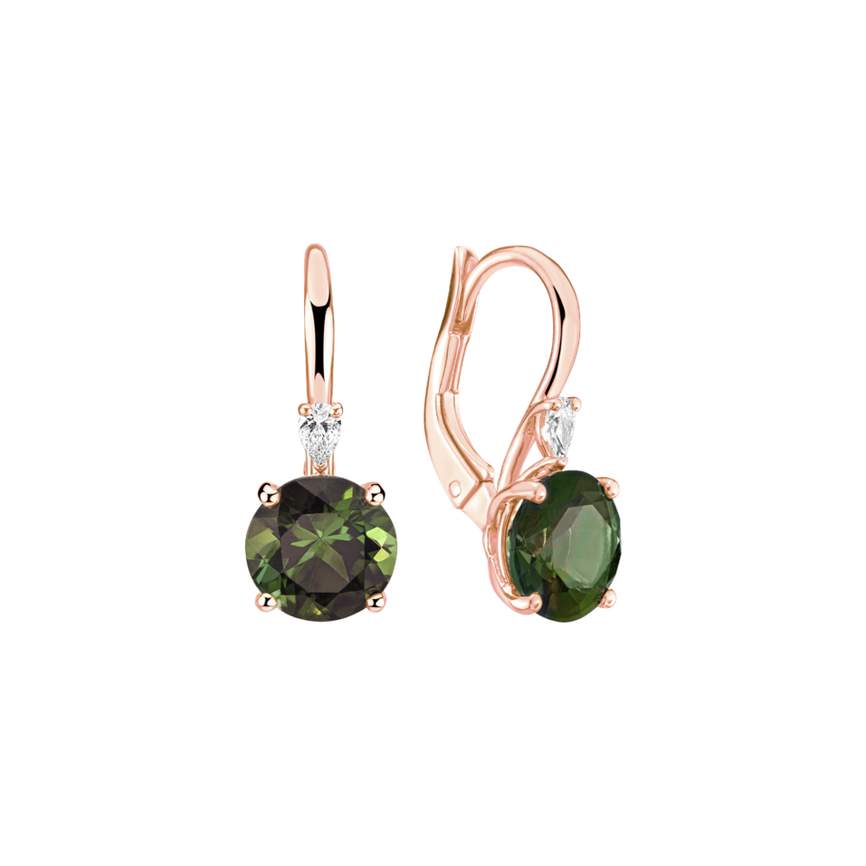 Náušnice s diamantem a turmalínem Noctir