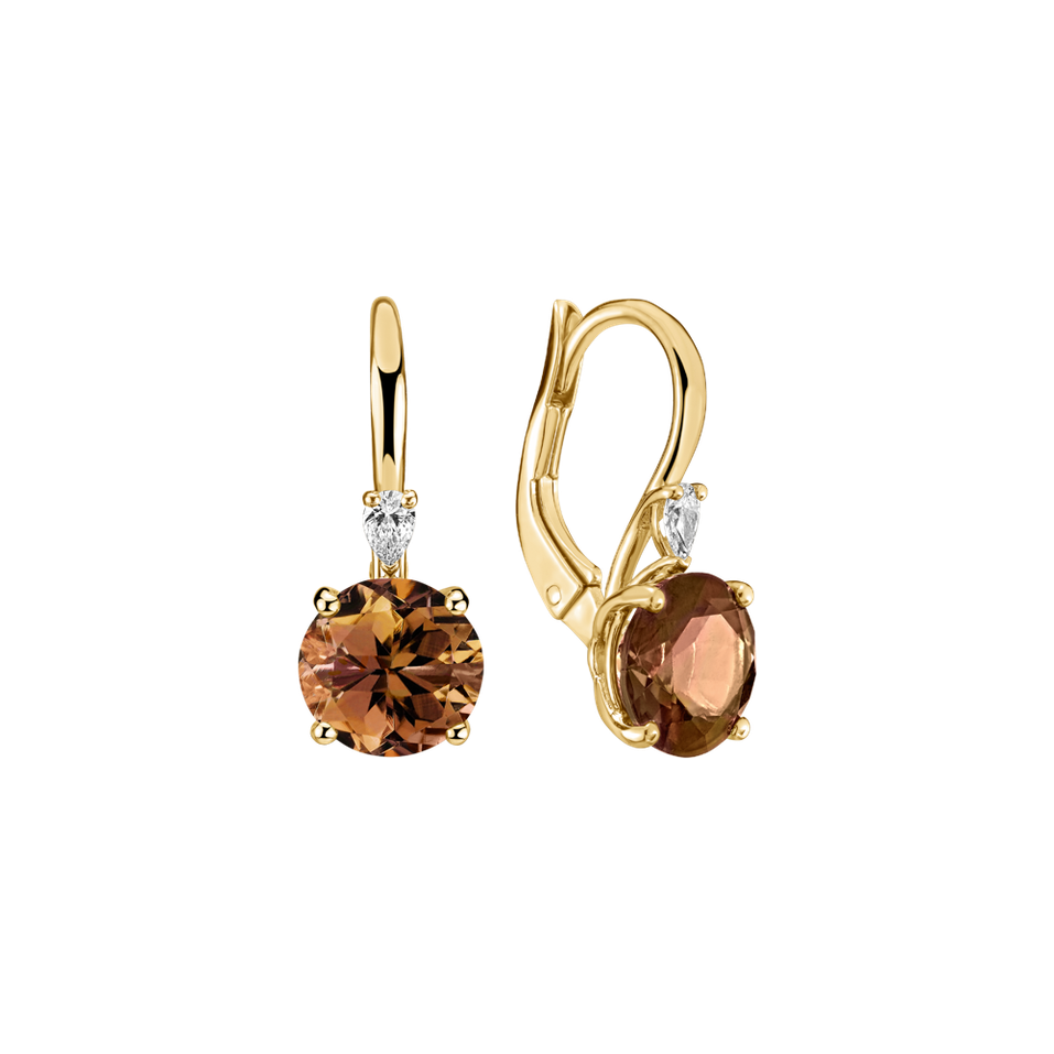 Náušnice s diamantem a turmalínem Noctir