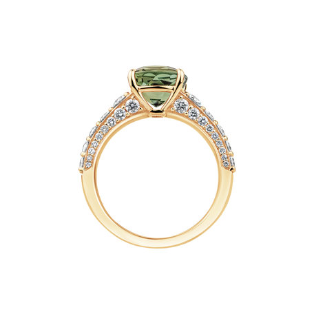 Prsten s diamanty a turmalínem Seafoam Spark