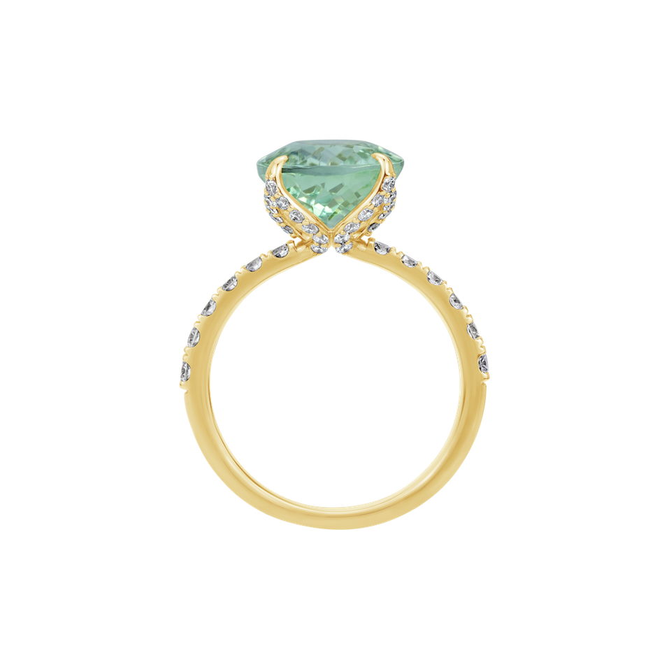 Prsten s diamanty a turmalínem Floral Crown