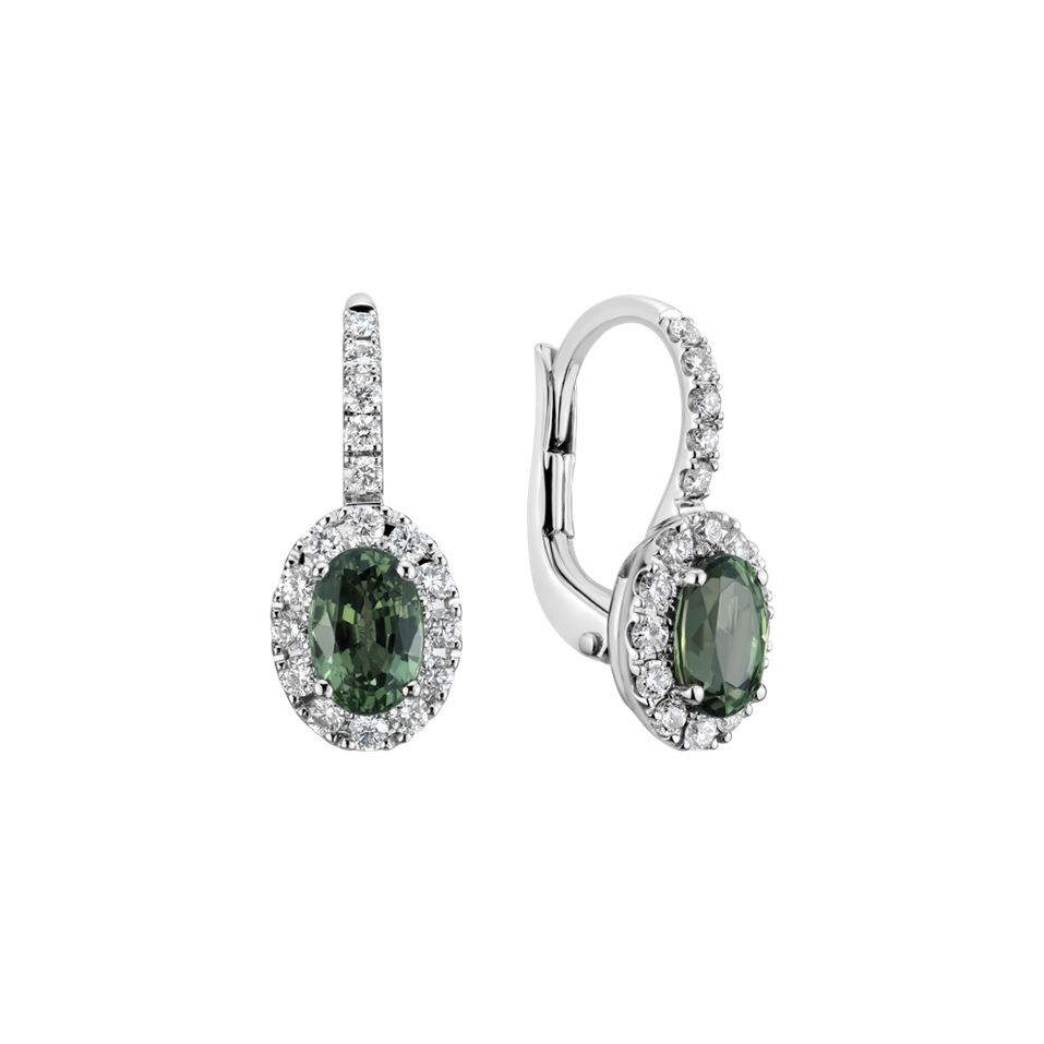 Náušnice s diamanty a safírem Imperial Allegory