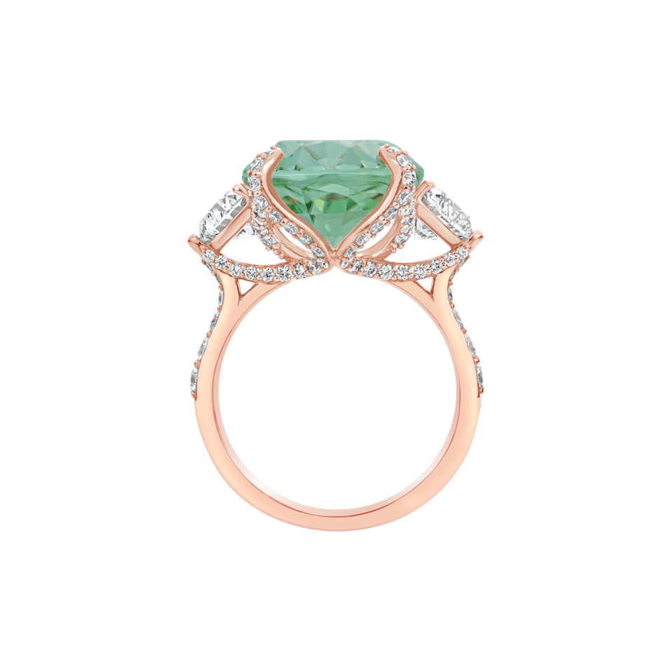 Prsten s diamanty a turmalínem Deloraine