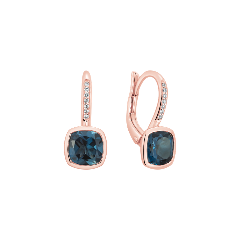 Náušnice s diamanty a topazem Carelia
