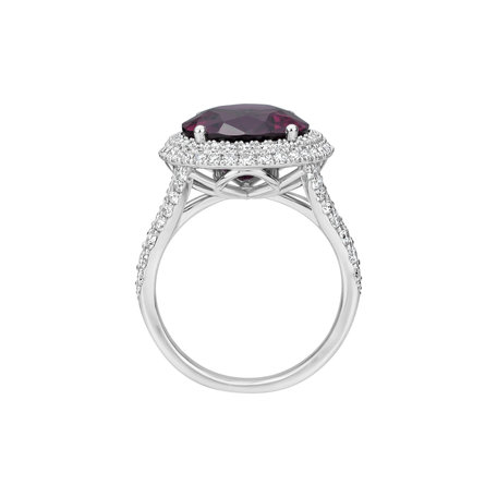 Prsten s diamanty a rhodolitem Born of LIght