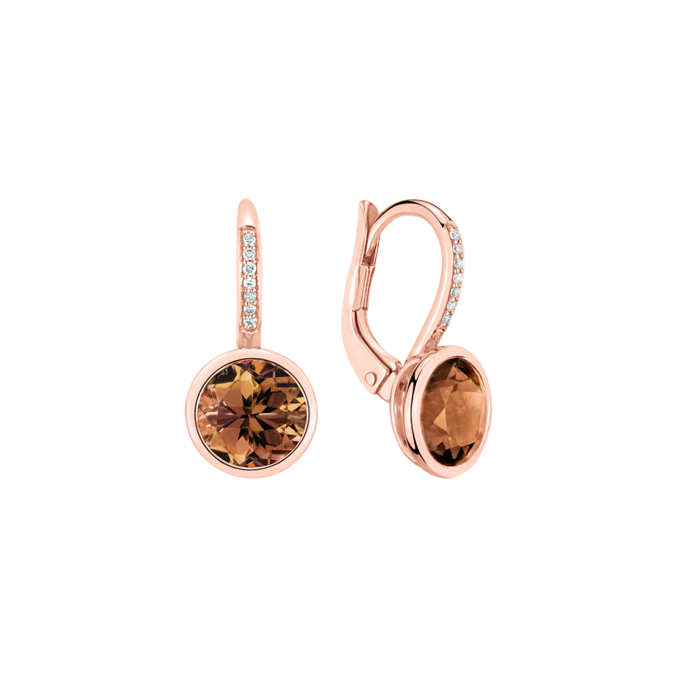 Náušnice s diamanty a turmalínem Regal Elegance